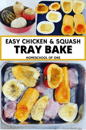 Easy chicken and butternut squash tray bake recipe the whole family will love this fall.
