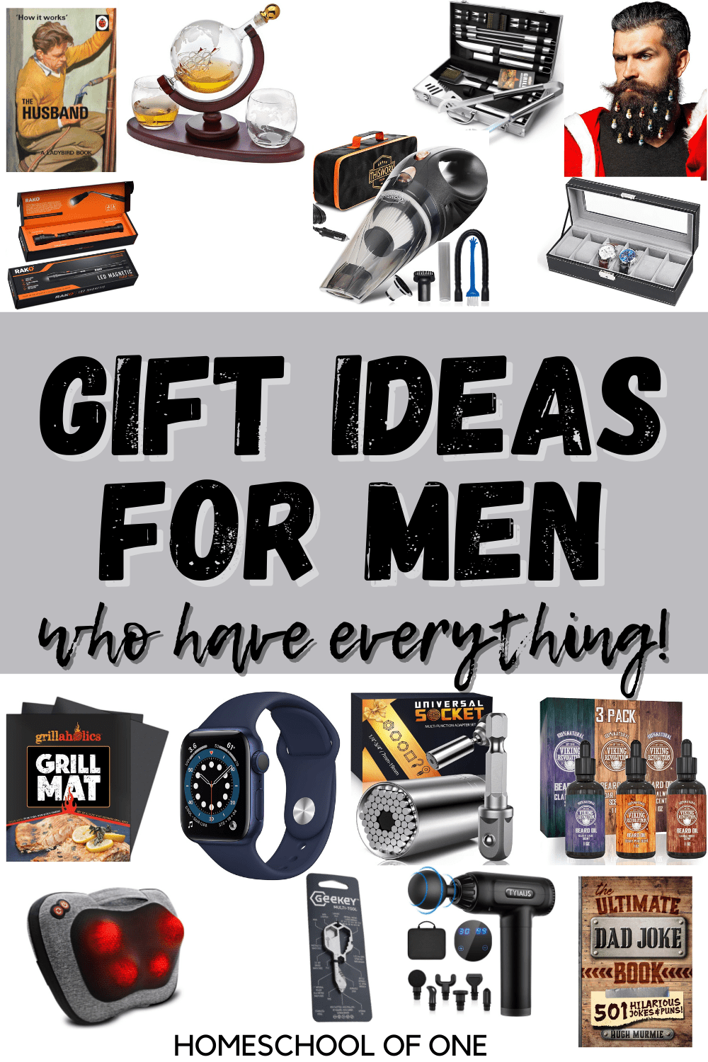 The best gift ideas for men who have everything. Including stocking stuffers that men will love #christmasgifts #mensgifts