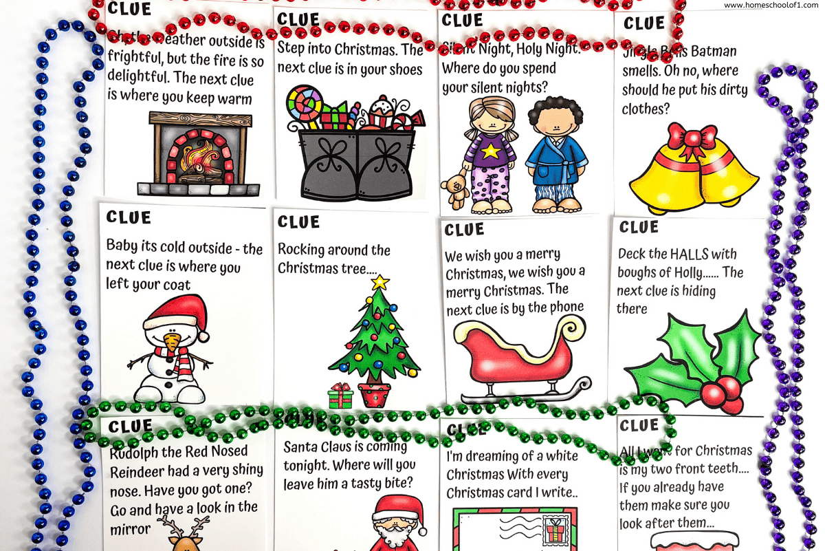 CHRISTMAS SCAVENGER HUNT CLUES