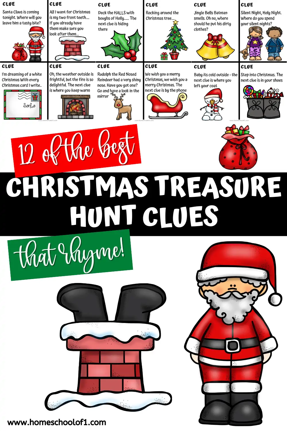 CHRISTMAS SCAVENGER HUNT CLUES