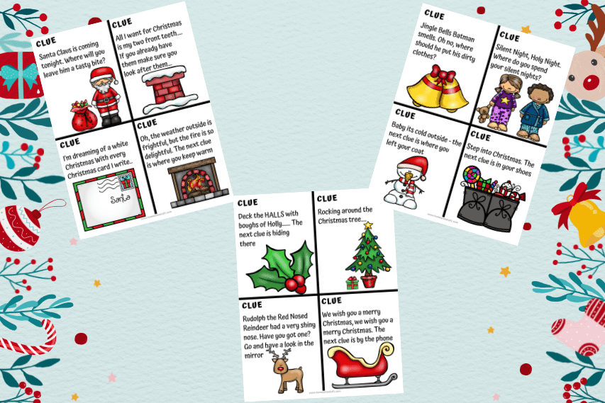 CHRISTMAS TREASURE HUNT CLUES