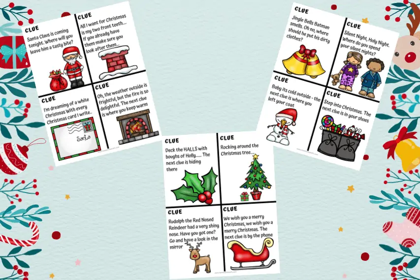 CHRISTMAS TREASURE HUNT CLUES