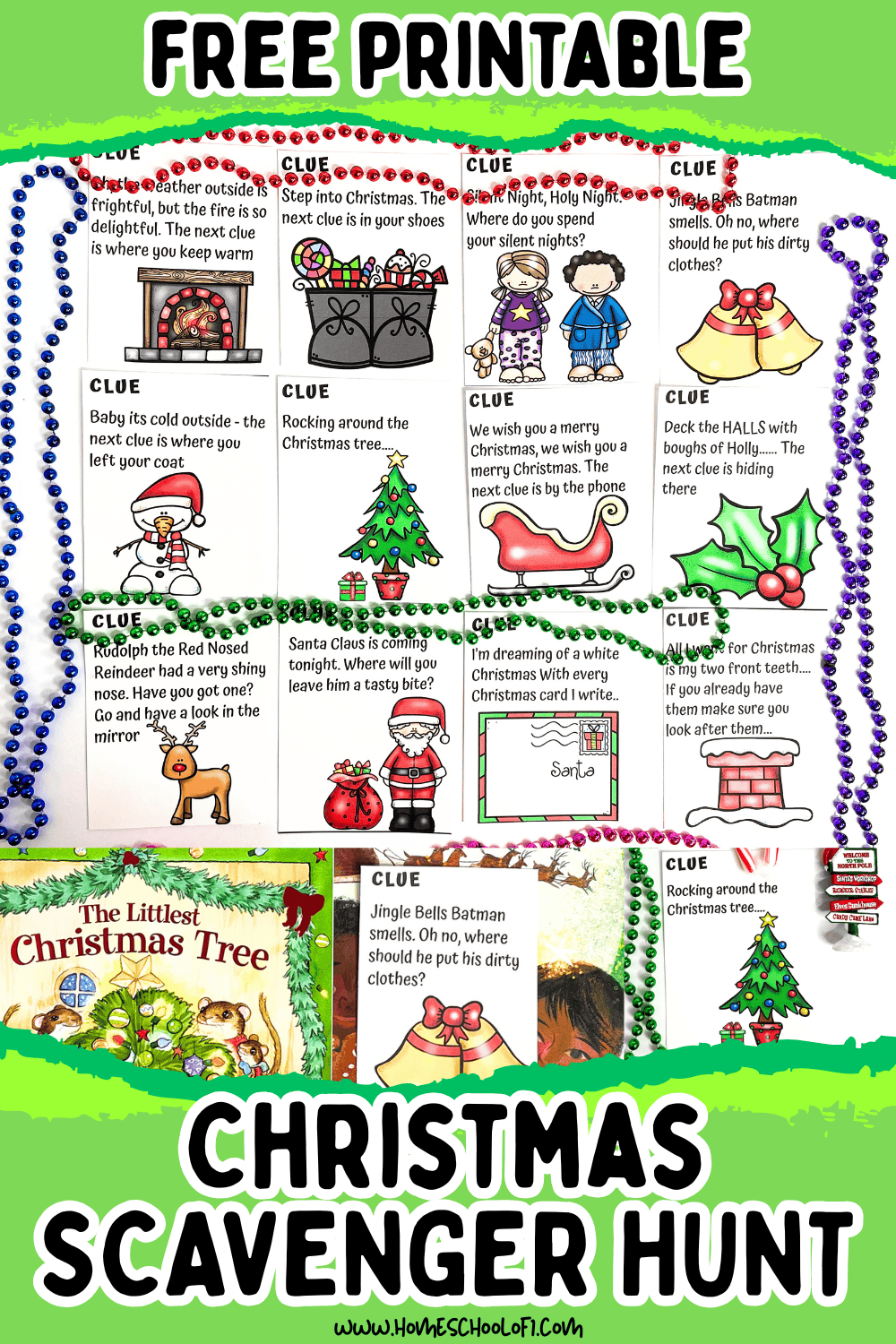 Free Christmas Scavenger Hunt Clues For Kids (Printable Riddles)