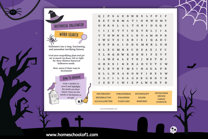 HALLOWEEN WORD SEARCH FREE PRINTABLE