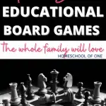 Playing board games is such a great way to bond as a family. With these educational board games you can play them in your homeschool day with no feeling of guilt. The kids will love them and they are learning at the same time. These board games are broken down into subjects for ease of reading, as there is a lot! #boardgames #educationalgames #gameschooling