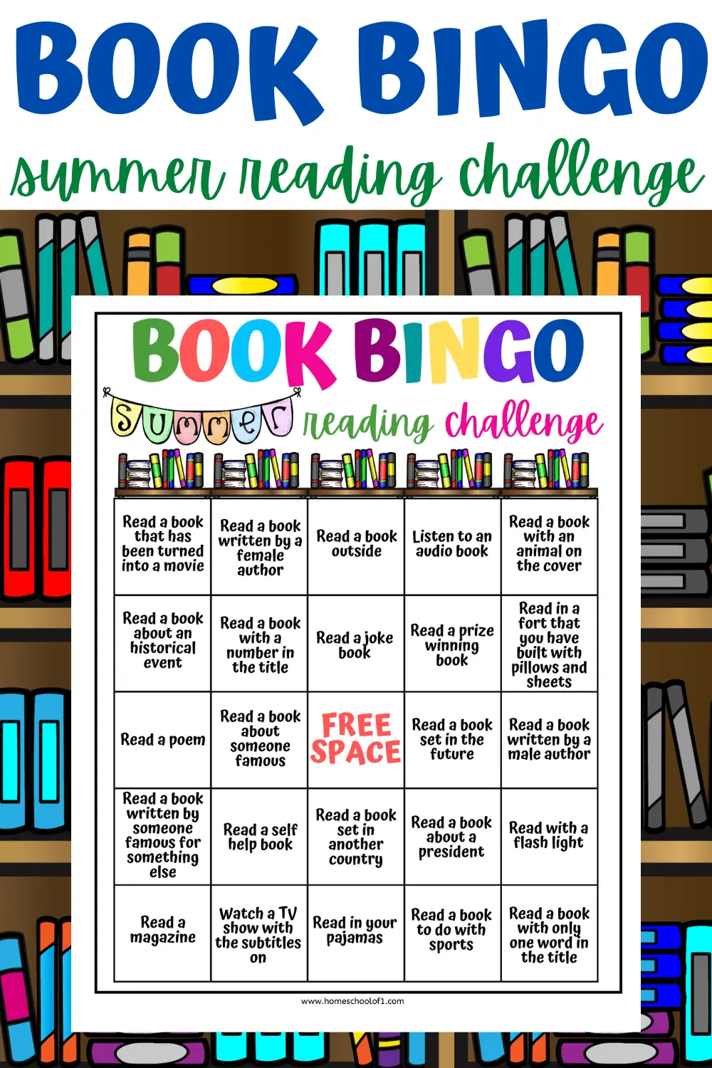 2023 Free Printable Book Bingo Summer Reading Challenge