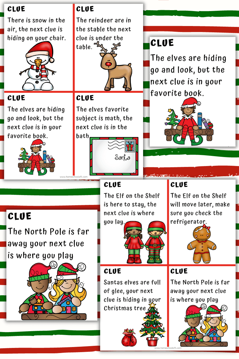 Free Elf on the Shelf Scavenger Hunt Printable