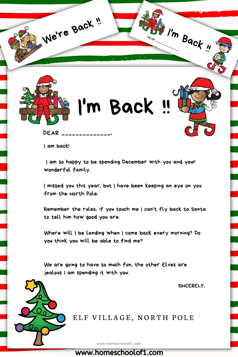 Elf on the shelf arrival letter