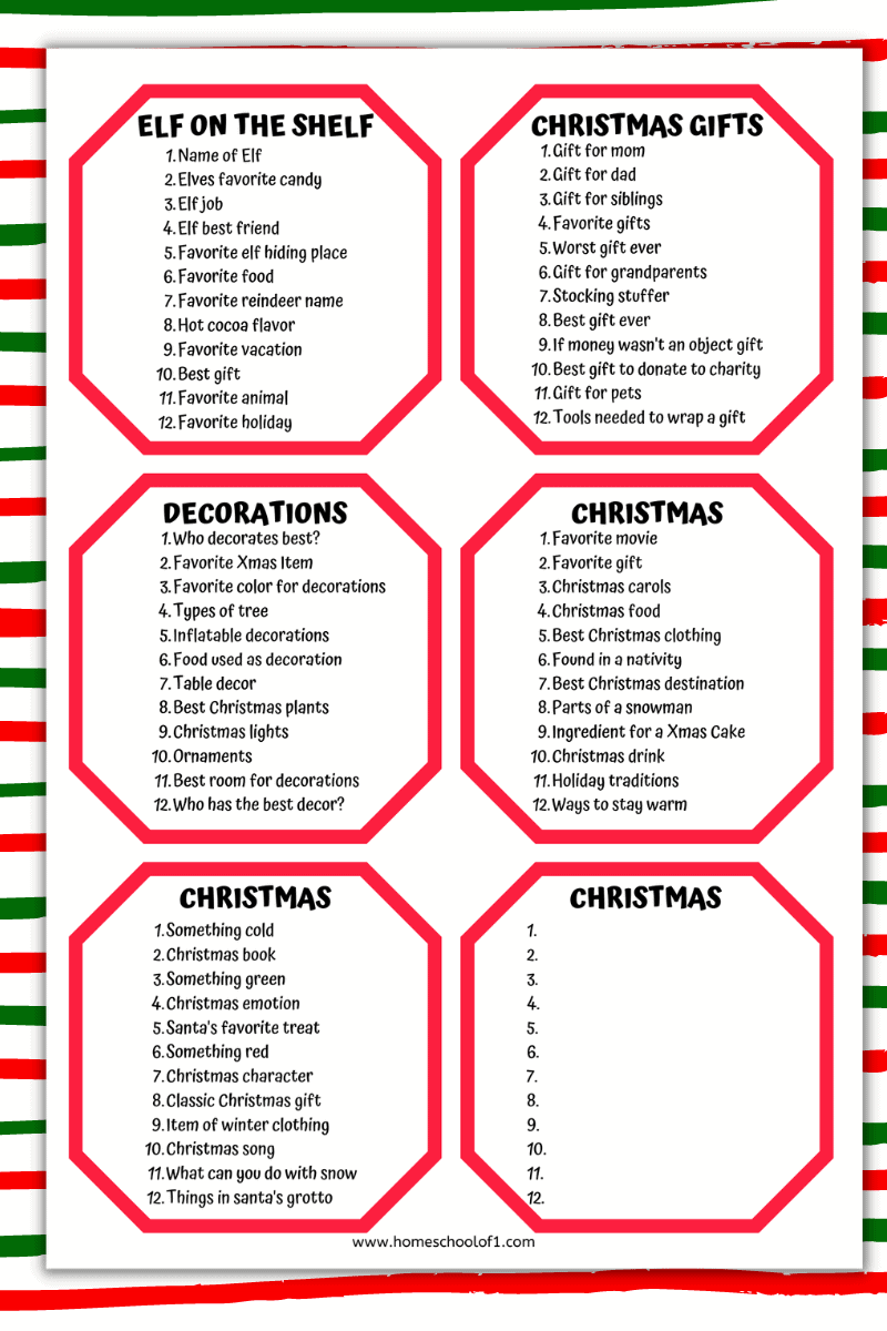 christmas scattergory