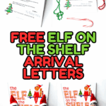 Four different Elf on the Shelf arrival letters with matching dolls and the official book