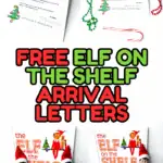 Four different Elf on the Shelf arrival letters with matching dolls and the official book