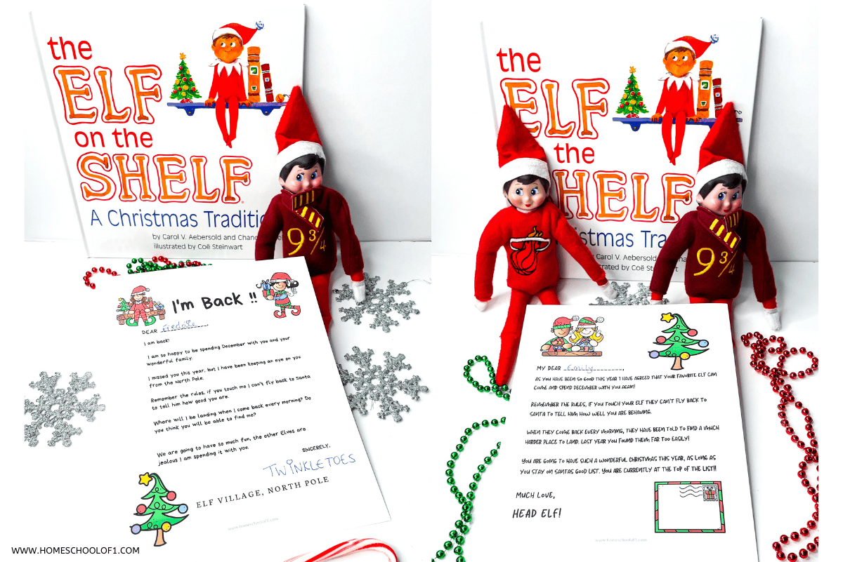 free elf on the shelf arrival letters