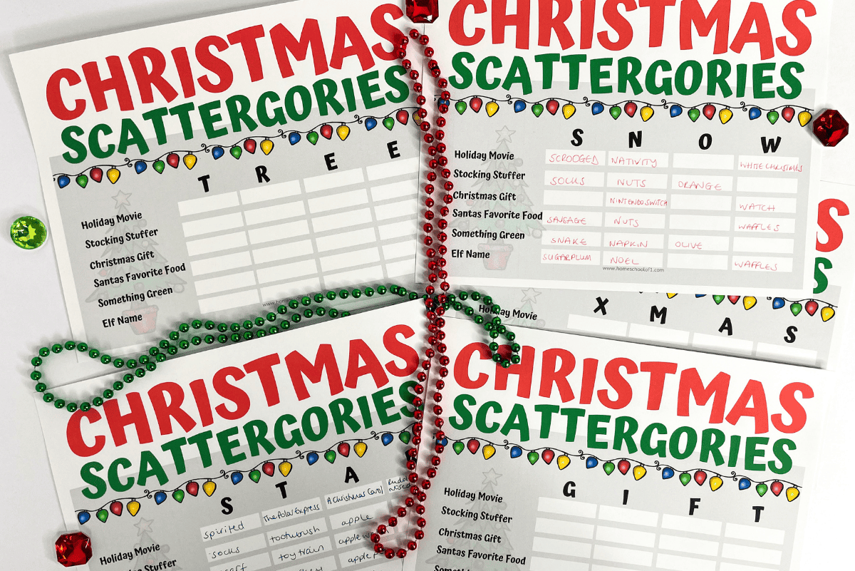 Christmas Scattergories 6 Free Printable Games for Festive Fun