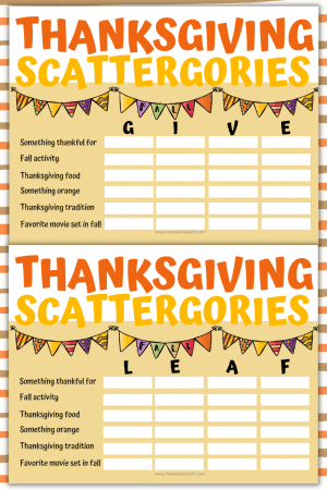 4 Free Printable Thanksgiving Scattergories Fun For All