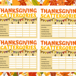 thanksgiving scattergory printable