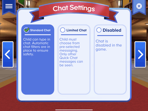 Adventure Academy Chat Settings