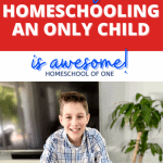 Why homeschooling an only child is awesome. I talk about both the advantages and disadvantages (there aren't many), and also give some tips on homeschool socialization #homeschooling