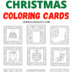 Free Christmas coloring in cards perfect for both kids and adults. Create your own homemade Christmas cards for FREE. #christmascards #christmashomemade