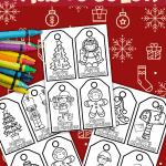 Christmas gift tags to color