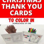 10 Free Christmas Thank You cards that you can download for free and then color in. #coloring #thankyoucards #christmas #gratitude