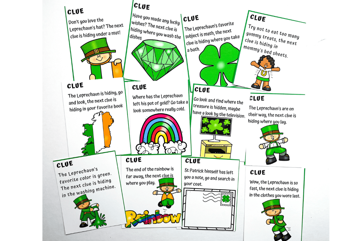 ST PATRICKS DAY SCAVENGER HUNT CLUES