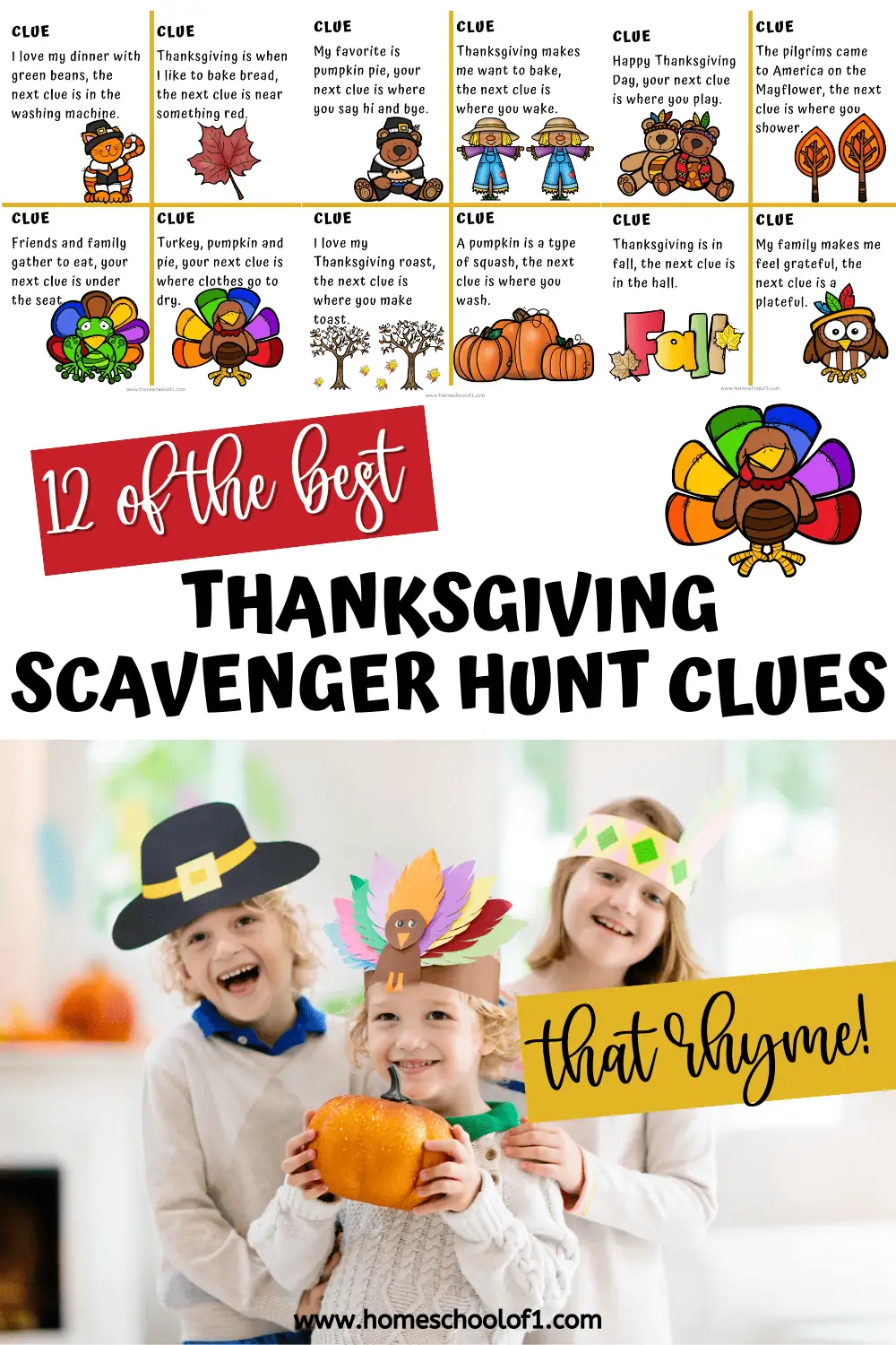 Thanksgiving treasure hunt clues