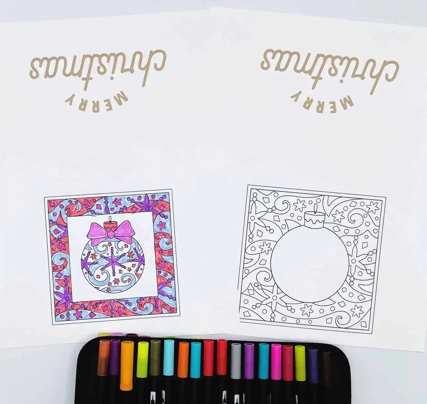 christmas cards to color in
