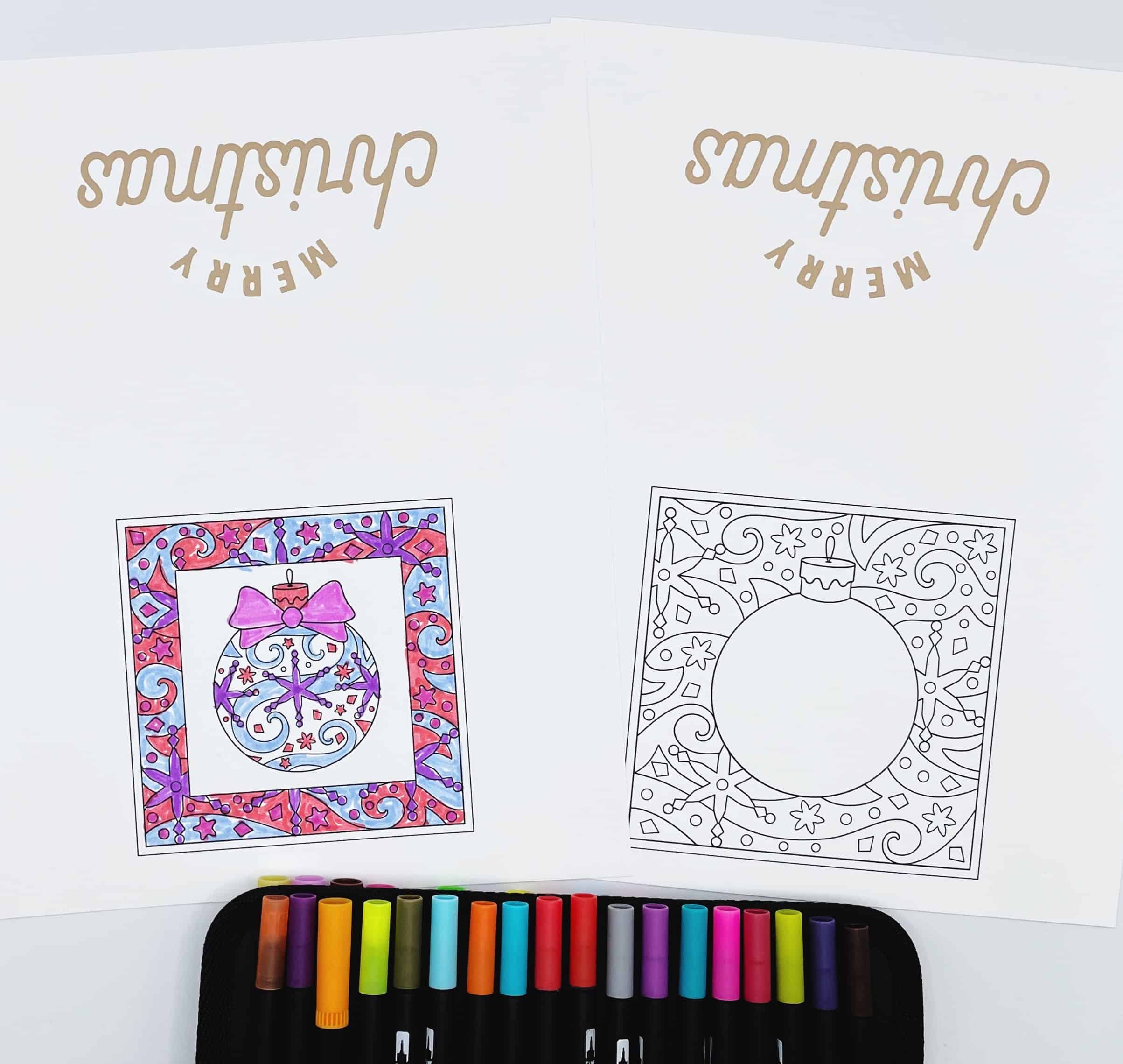 11 Free Printable Christmas Cards to Color For Kids & Adults