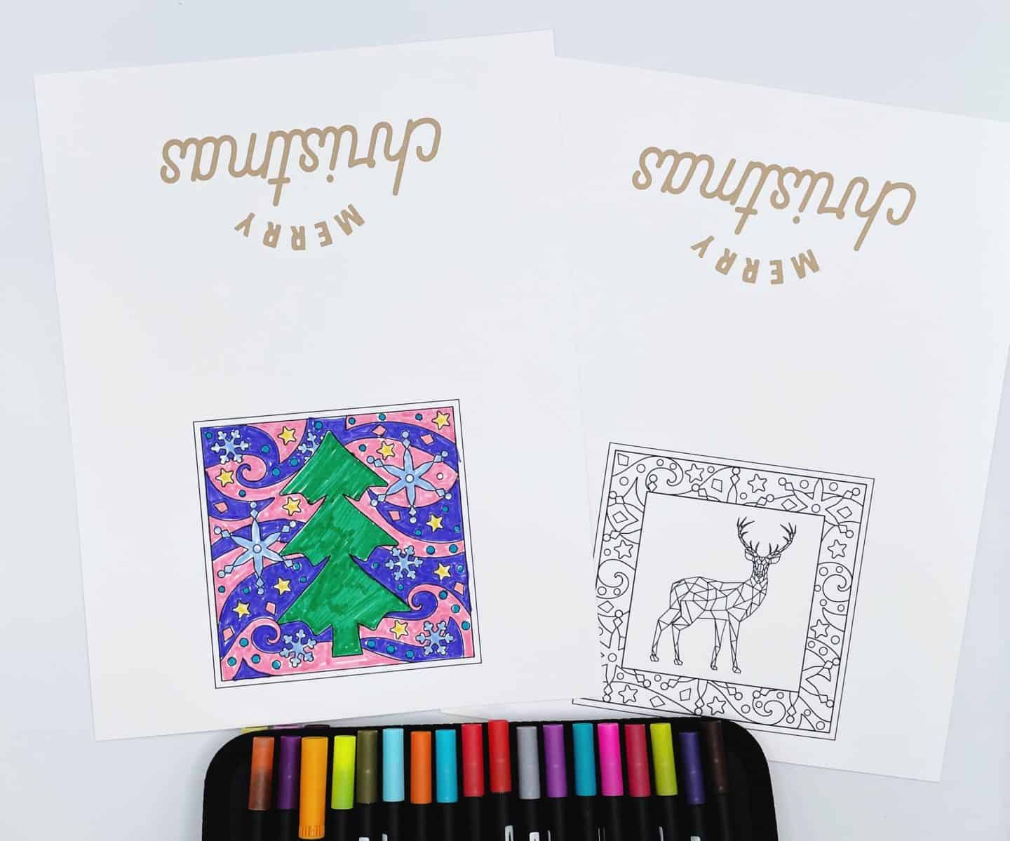 christmas coloring cards