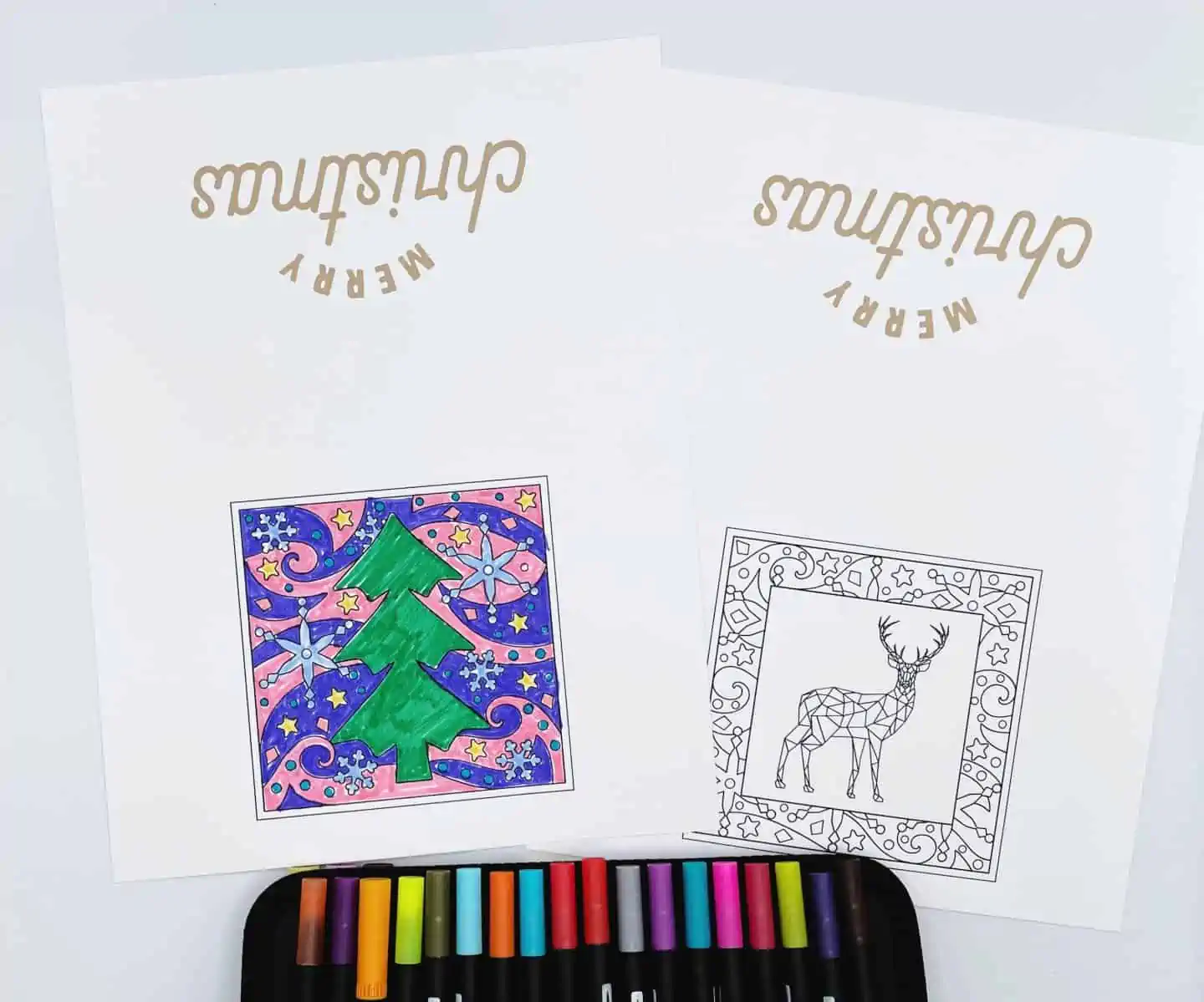 christmas coloring cards