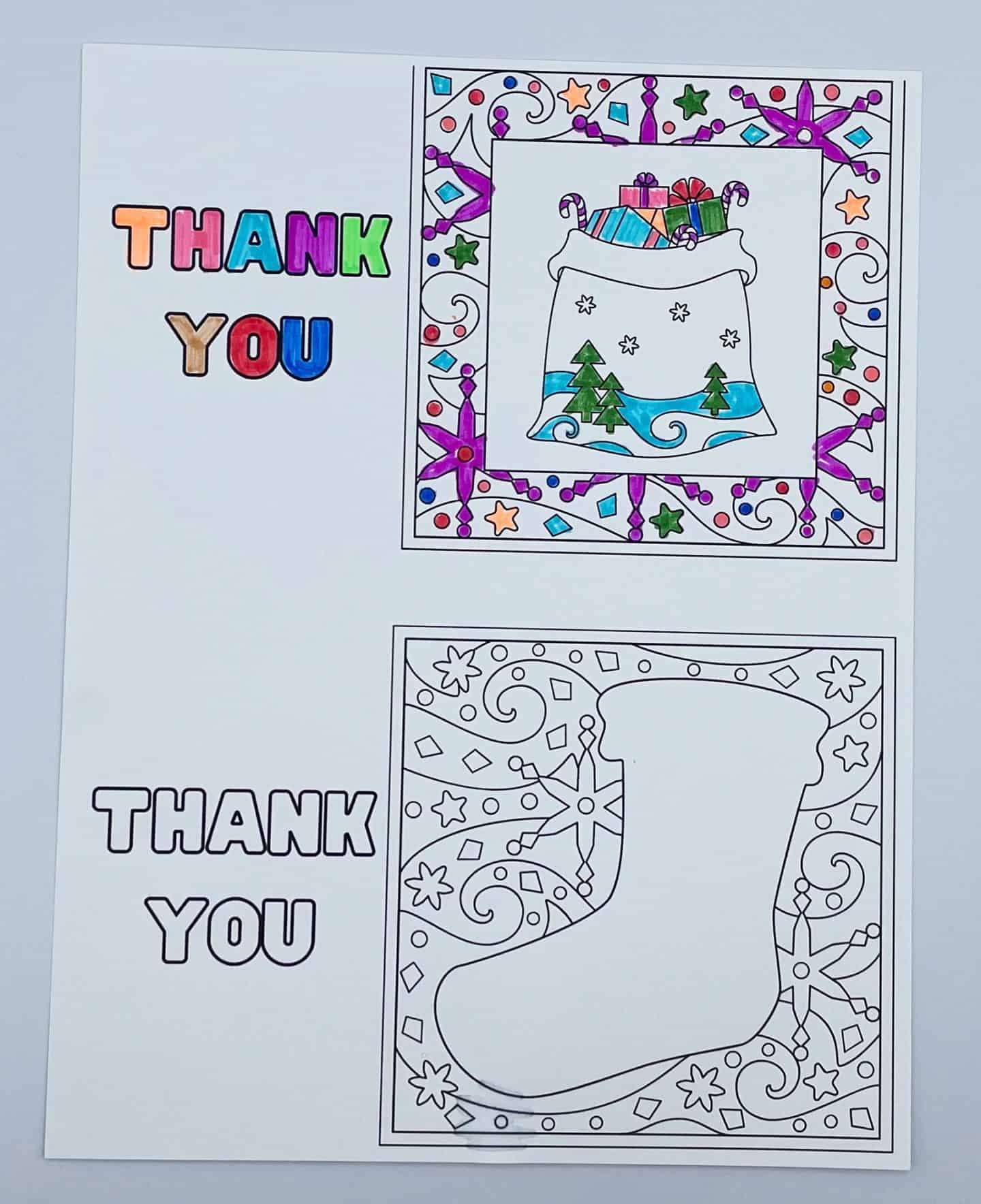 color in thank you cards