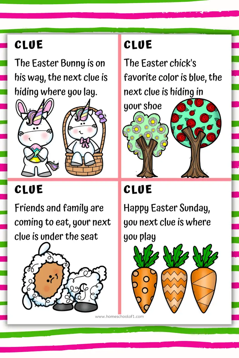 easter scavenger hunt clue