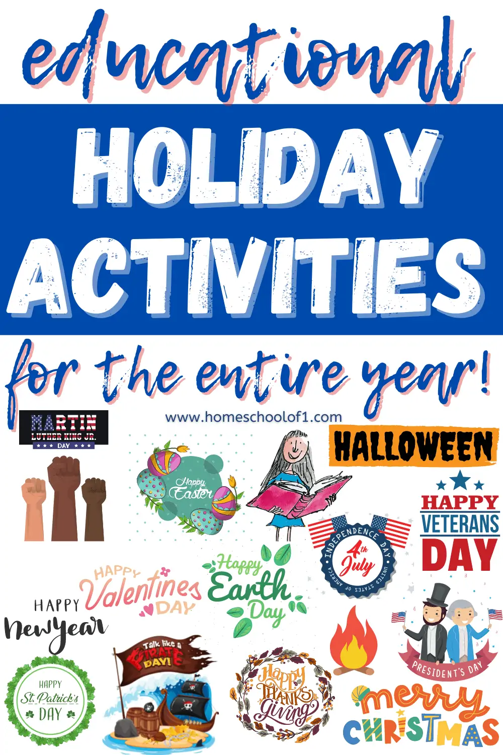 Educational Holiday Activities for the entire year. Get prepared this year with this huge list of holiday activities perfect for homeschool