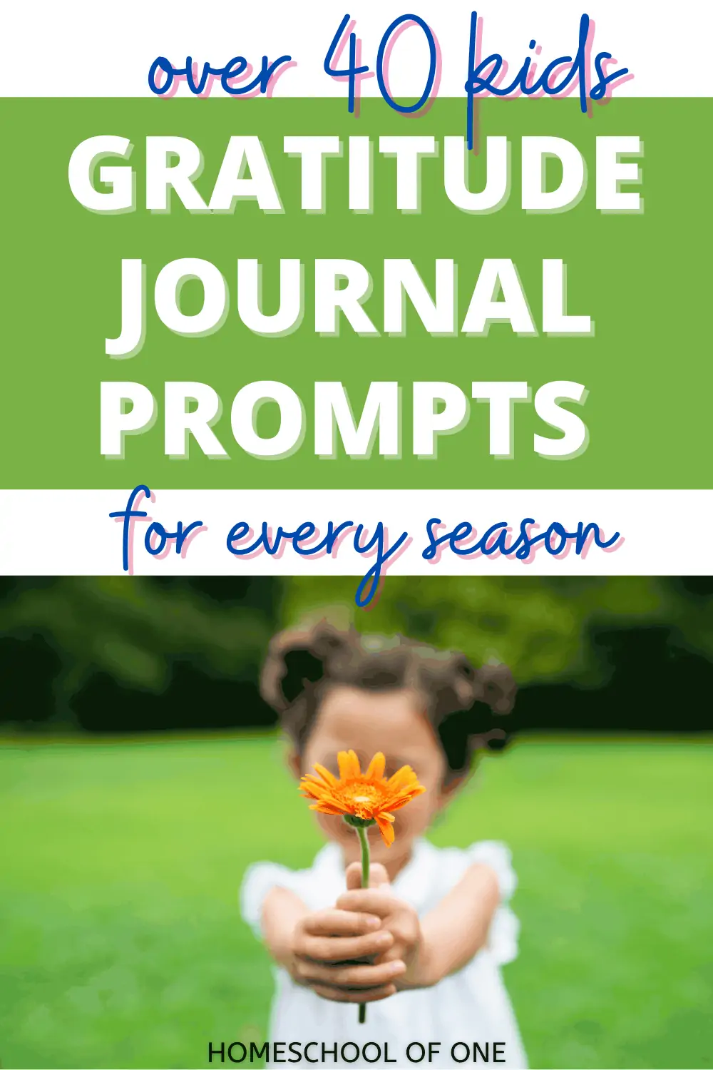 Over 40 gratitude journal prompts for kids. Encourage thanks all year round with ideas for Halloween, Thanksgiving, Christmas, New Years, Valentines, Easter and Summer. #gratitude #journalprompts #writingprompts