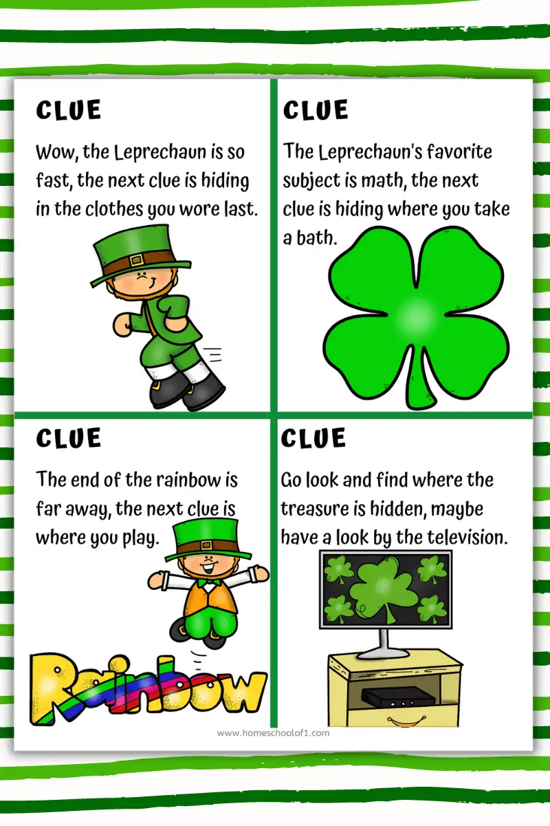 st patricks day treasure hunt clue