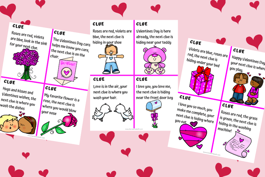 valentine's day treasure hunt clues