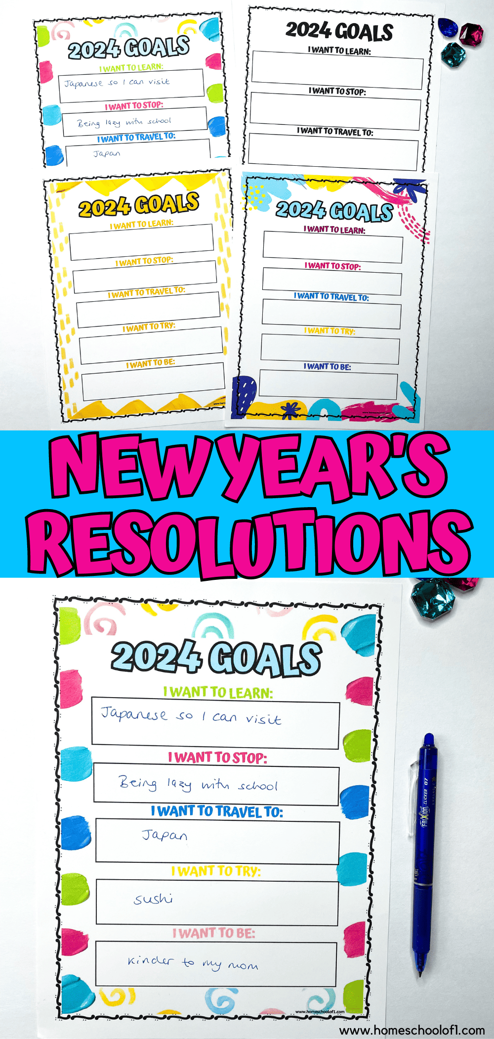 Free New Year's Resolution Printable For Kids In 2024