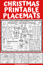4 Free Printable Christmas Placemats for Fun at the Table