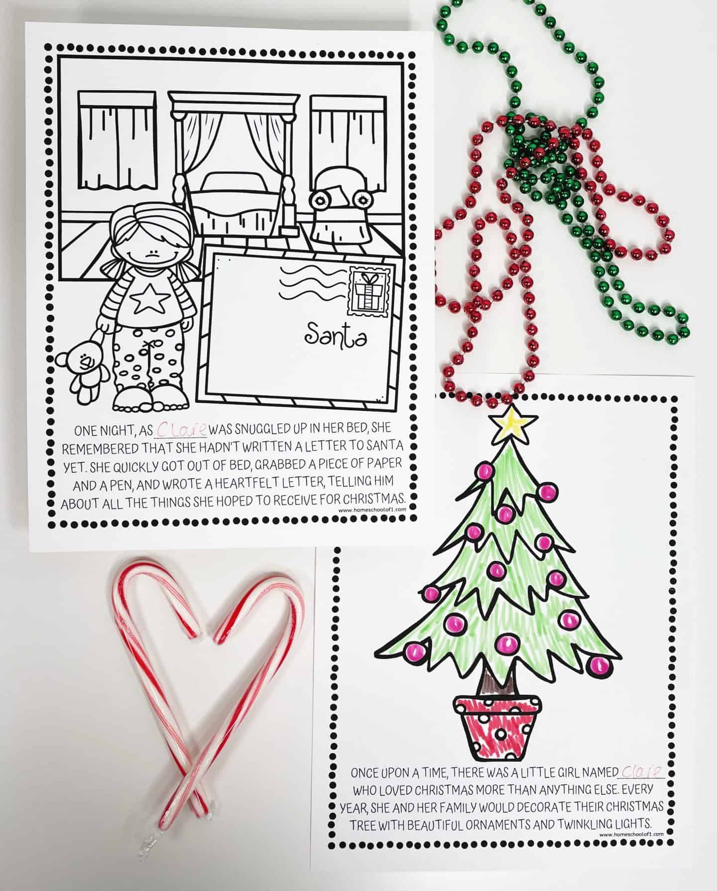 personalized christmas coloring pages for girls