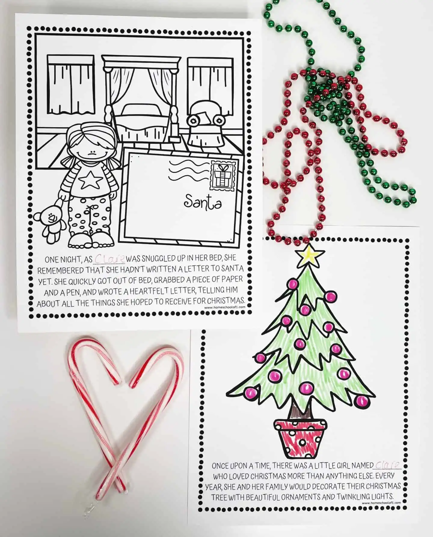 personalized christmas coloring pages for girls