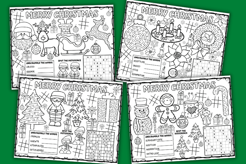 printable christmas placemats