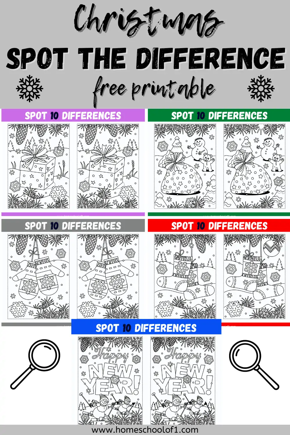 Christmas spot the difference printables