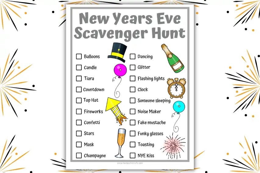 New Year’s Eve Scavenger Hunt (Free Printable)