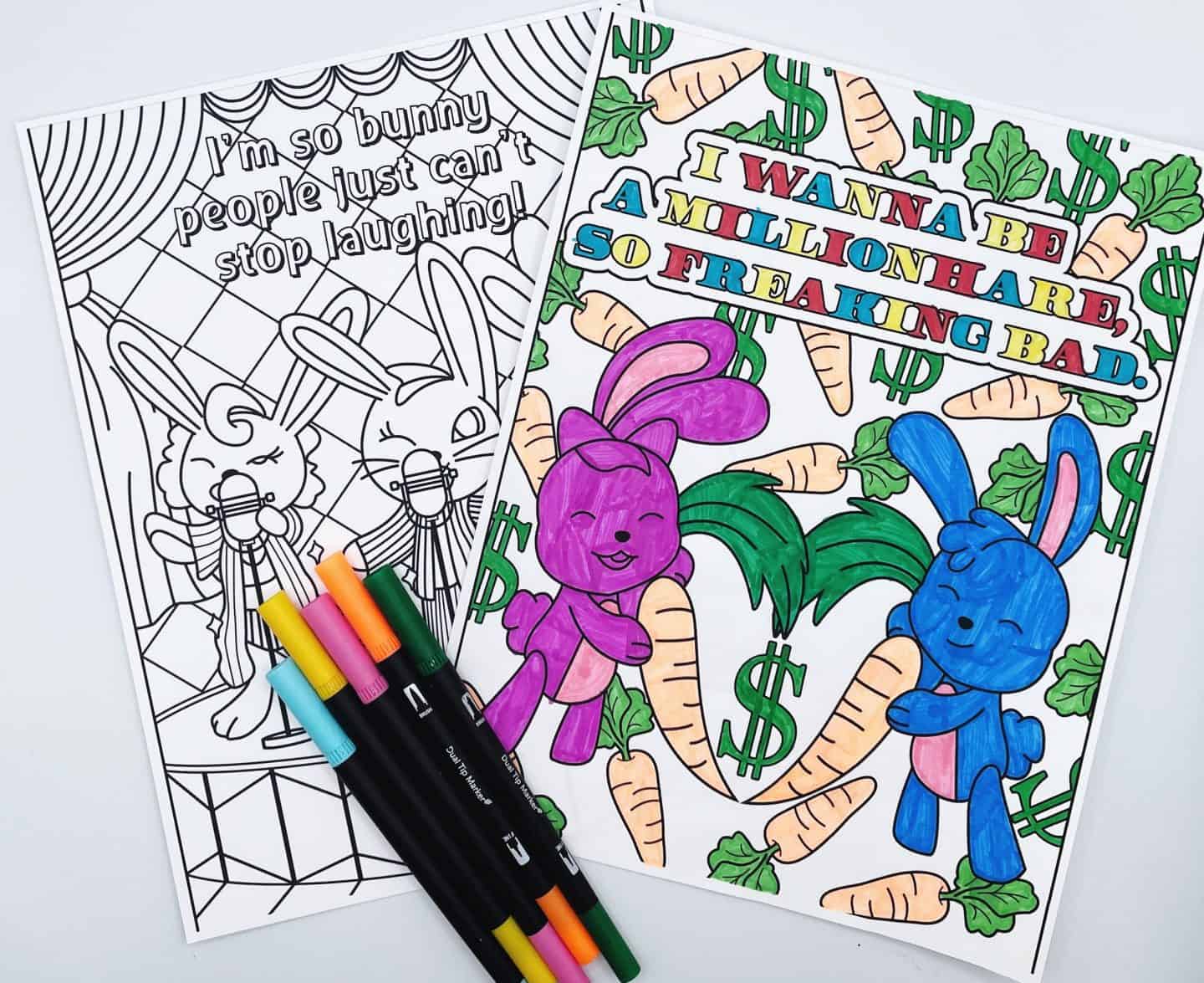 bunny coloring page