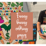 Funny bunny coloring pages