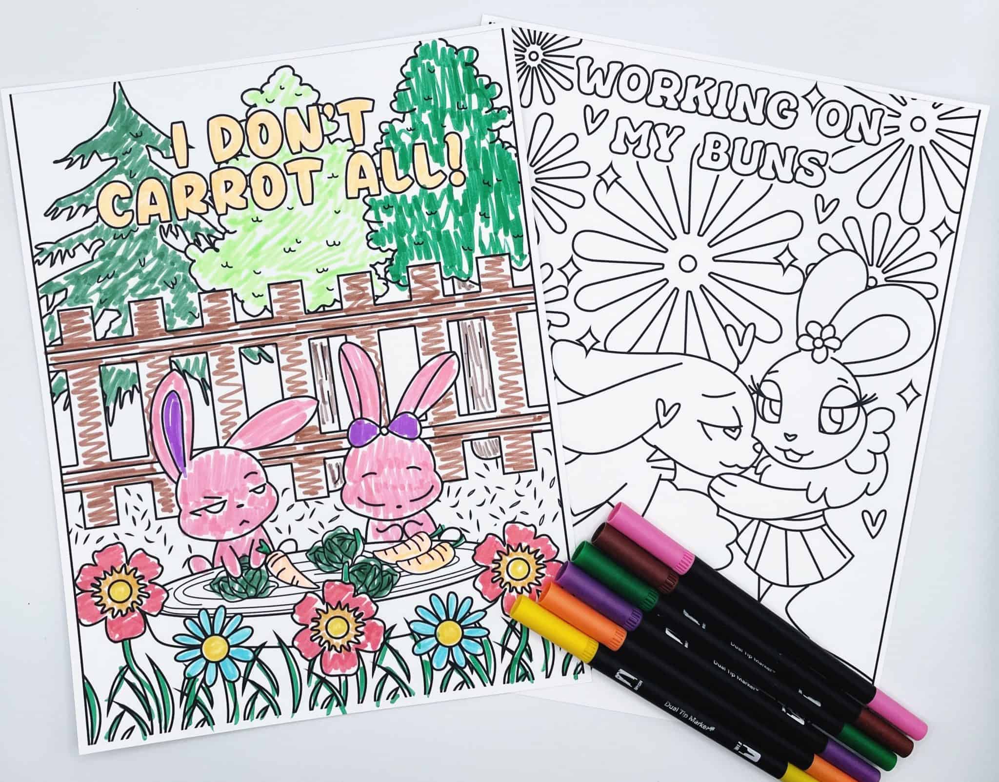 10 Free Funny Bunny Coloring Pages for Teenagers