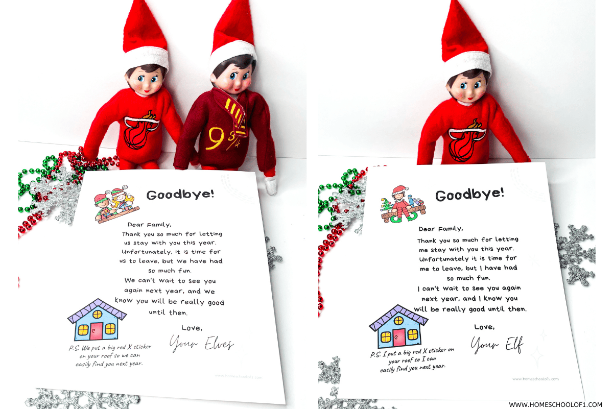 Elf Goodbye Letter Free Printable