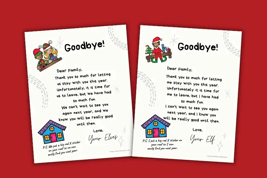 Free Elf on the Shelf Goodbye Letter To Print Out