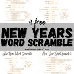 New years word scramble with answers