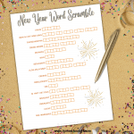 new years word scramble printable